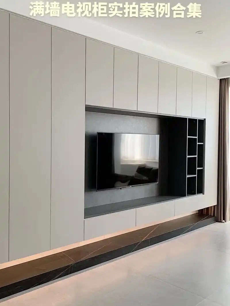 7915满墙电视柜.w100077u702的满墙电视柜落地实拍案例 - 抖音