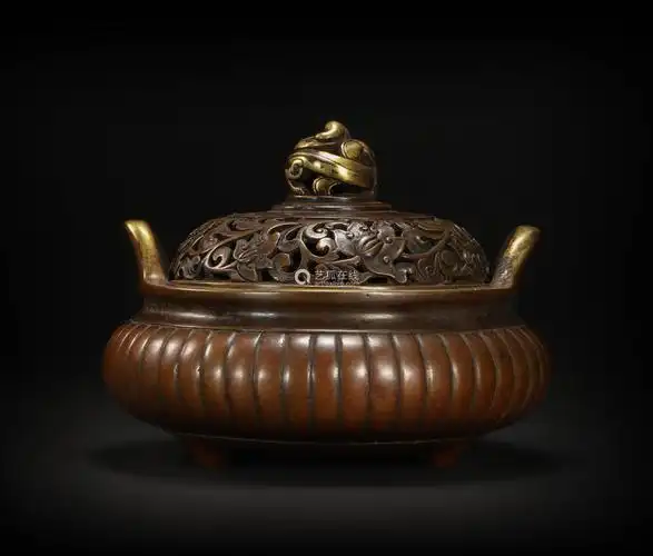 明代宣德双耳铜香炉