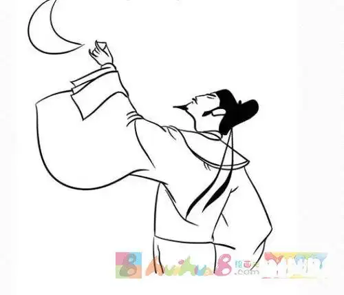 李白简笔画图片大全 李白简笔画图片大全儿童版