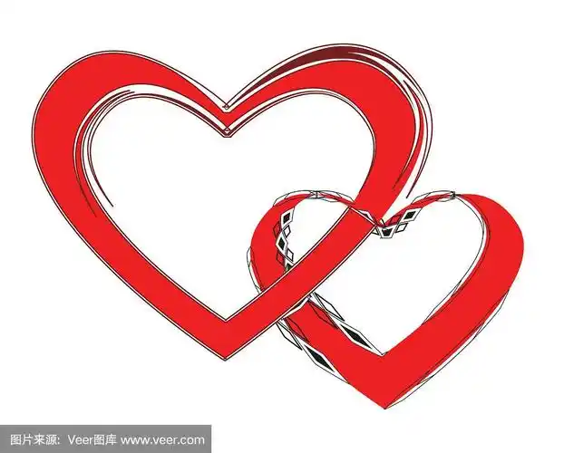 相爱的一对,两颗心连心