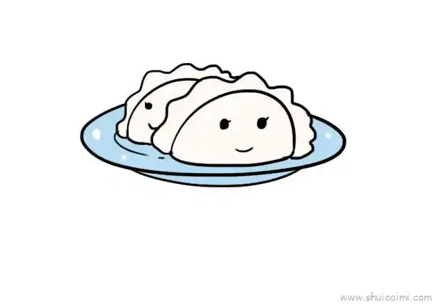 一盘饺子儿童画怎么画 一盘饺子简笔画图片大全