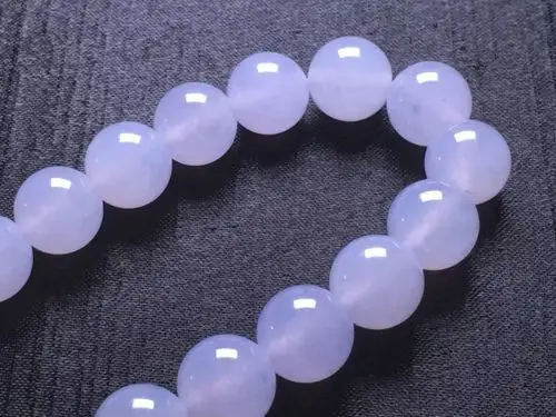 精品赏析高冰淡紫珠链