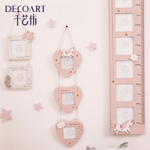 百天照三连挂五寸婴儿宝宝相框照片挂墙组合照片墙创意可爱儿童