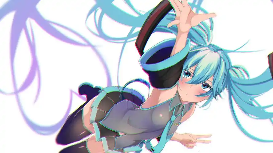 甜美可爱初音未来桌面壁纸高清大图预览1920x1080_卡通动漫下载_美桌