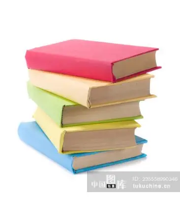 books on white background