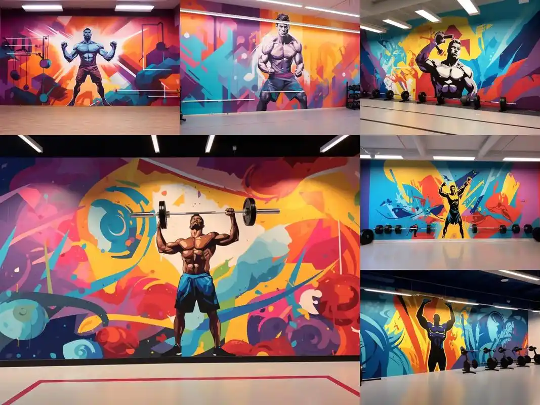 健身房墙绘|燃动你的训练!95 嘿,小伙伴们!今天要和大家分 - 抖音