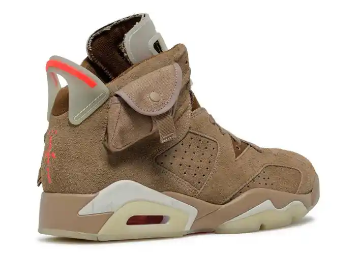 nike/耐克 travis scott x air jordan 6 男女同款 aj6 卡其棕 ts联名