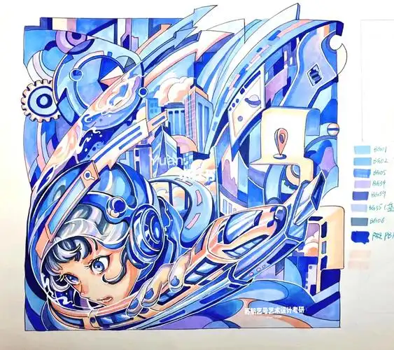 彩色装饰画设计考研#考研设计基础#考研设计基础手绘#设计基础考研