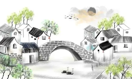 水墨江南水乡设计图__绘画书法_文化艺术_设计图库_昵图网nipic.com