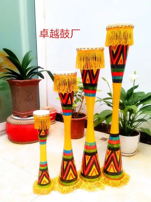 广西瑶族长鼓连南舞蹈鼓细腰鼓长鼓学生鼓工艺鼓装饰鼓 80厘米【图片