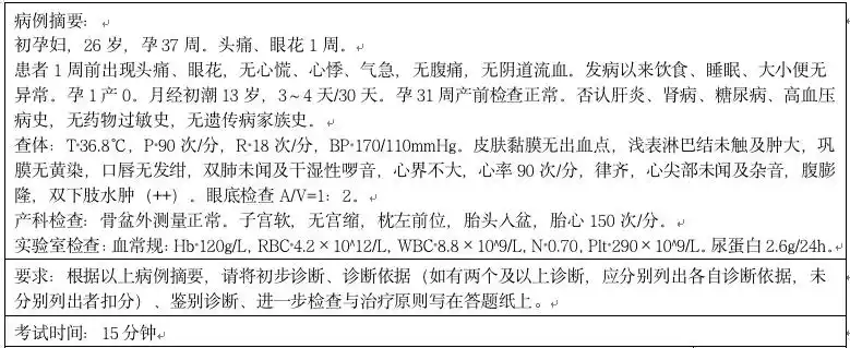 每日技能病例分析之妊娠期高血压疾病