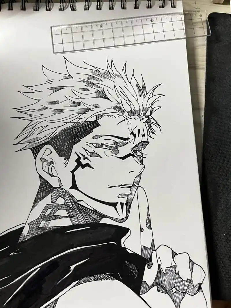 咒术回战 两面宿傩 绘画96 封校后的日常 除了上课 看番就是画画