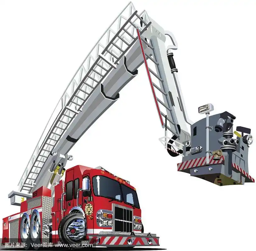 矢量卡通消防车