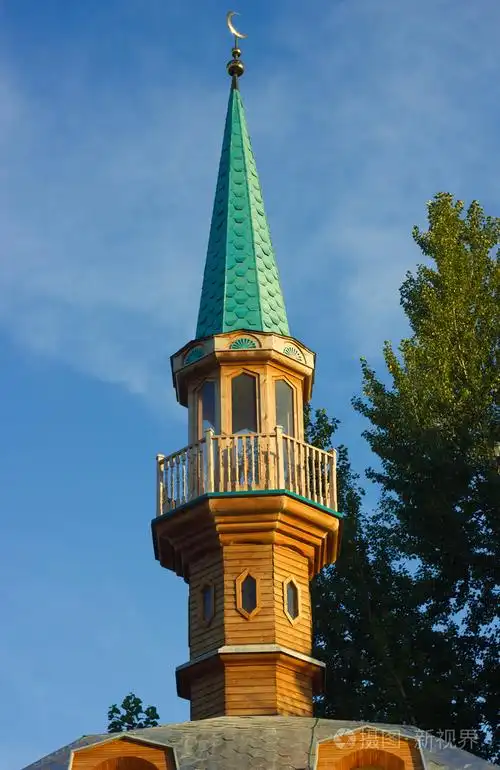 传统木制清真寺的塔塔尔族村