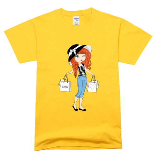 潮流女孩趣味手绘动漫舒适彩色t恤
