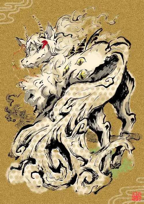 白泽传说中昆仑山上著名的神兽通体雪