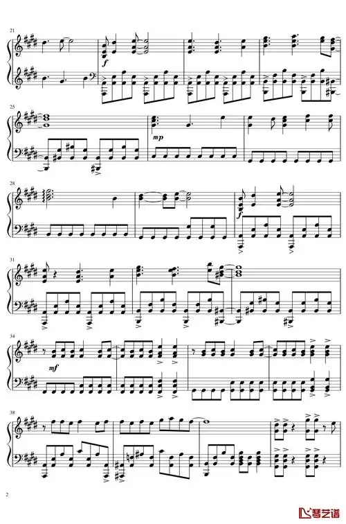 innocence钢琴谱-刀剑神域op2-藍井エイル2