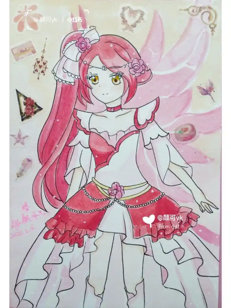 山茶花精灵王椿绘画来啦00 以前玩的小花仙页游的服装加上椿的动作