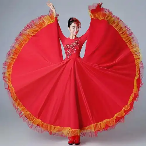 服装 舞台伴舞合唱服长裙 开场舞大摆裙成人演出服新款 - 女装/女士