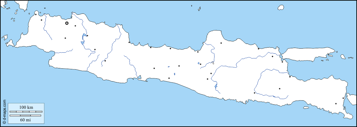 爪哇岛 : 免费地图, 免费的空白地图, 免费的轮廓地图, 免费基地地图