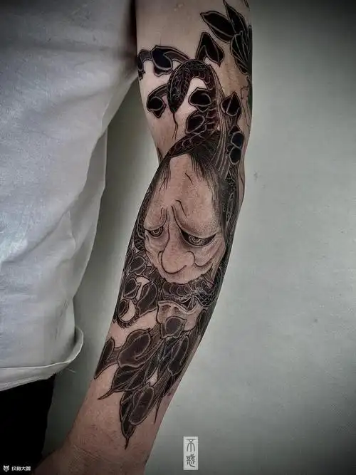 般若与蛇_纹身图案手稿图片_不惑的纹身作品集