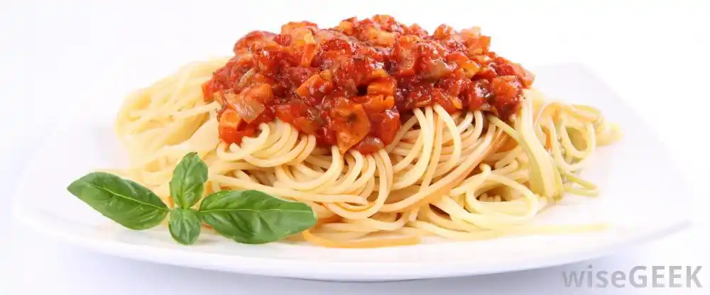 spaghetti made with canned sauce.
