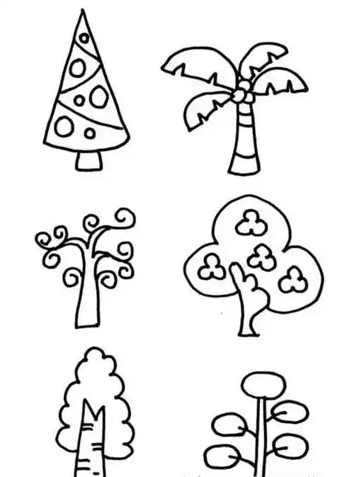 树木简笔画 树木简笔画彩色