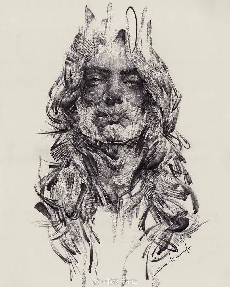非凡表现力的素描头像,作者真的太强了