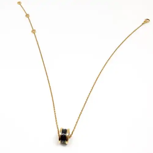 5新bvlgari宝格丽b.zero1经典黑陶瓷玫瑰金项链2w