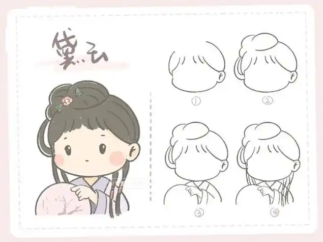 林黛玉q版简笔画林黛玉q版简笔画教程