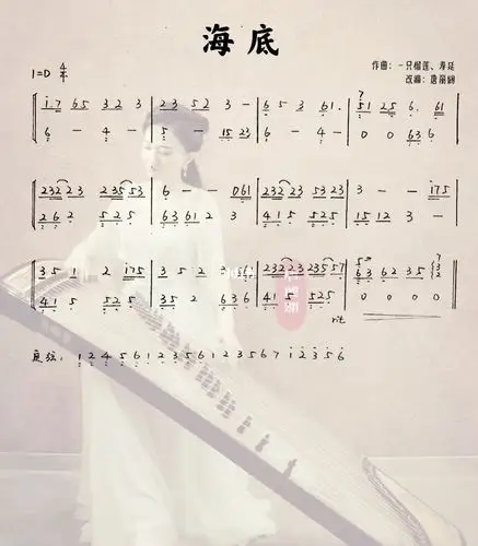 海底纯古筝版曲谱来啦截图走起
