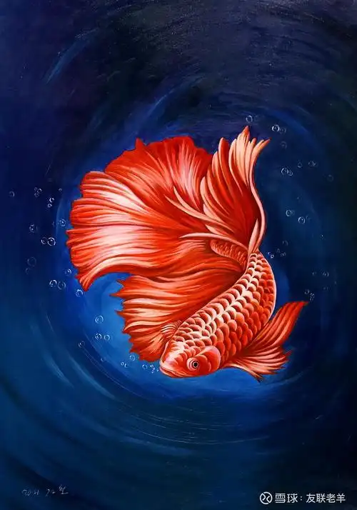 【祝您吉祥】两条吉祥的鱼,油画.