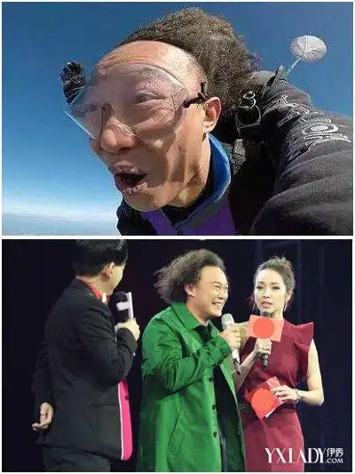 "歌神"陈奕迅放飞自我高空跳伞 网友表示其发际线实力抢镜