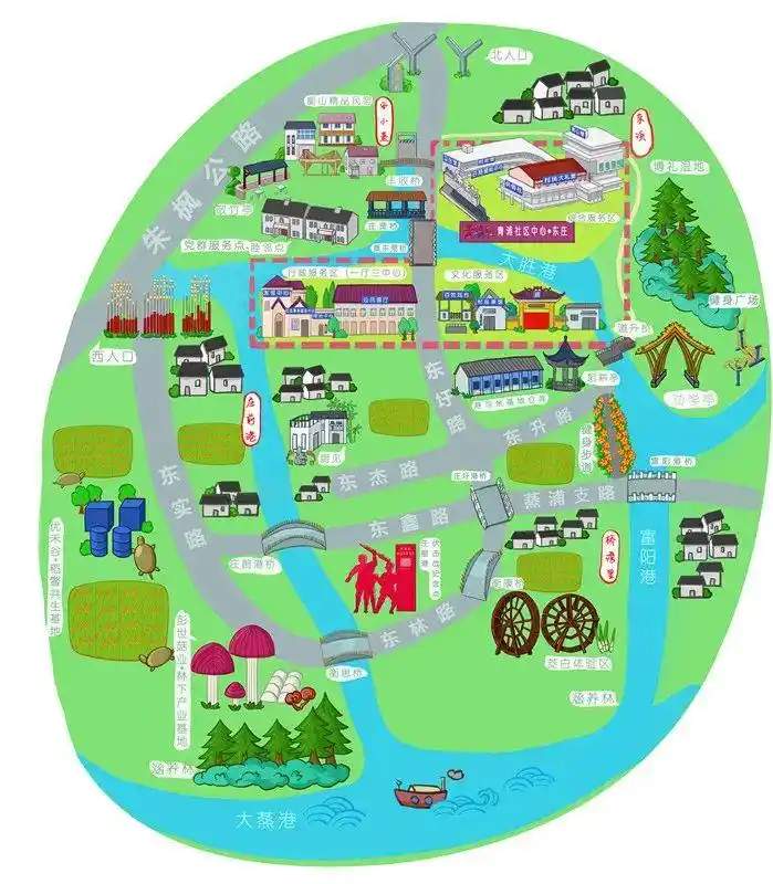 练塘东庄村一粒米手绘导览图新鲜出炉