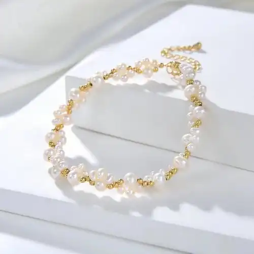 14k注金小脚丫06珍珠手链