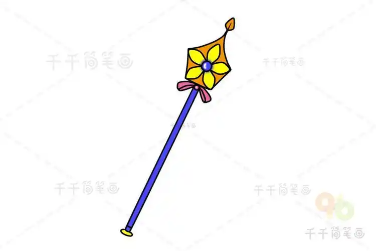 画魔法棒简笔画大全哈利波特里的魔法扫把简笔画哈利波特老魔杖简笔画