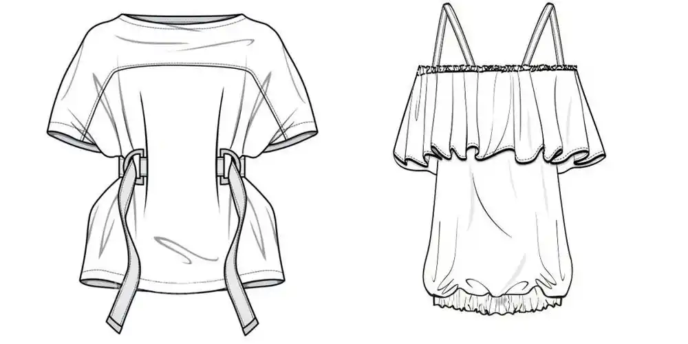 服装设计| 款式图素材-t恤②