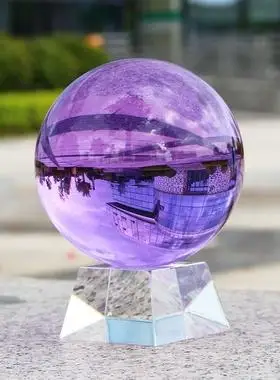 紫色水晶球玻璃摆件客厅酒柜屏风
