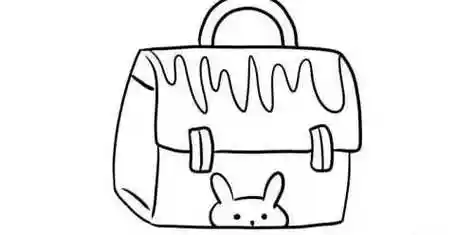 3 步骤三:下面给画好的书包涂上自己喜欢的颜色吧,漂亮的书包简笔画