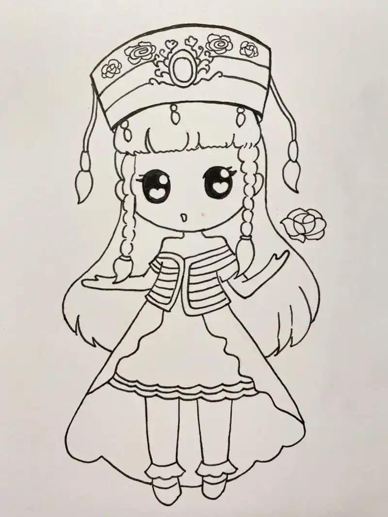 43.叶罗丽黑香菱简笔画(详细过程图) 临摹