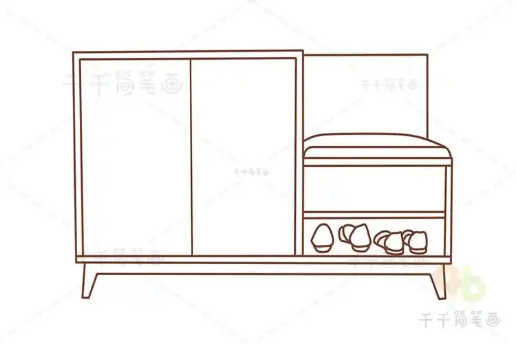鞋柜简笔画幼儿绘画必备