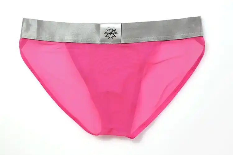 浪莎男士低腰性感青年高叉网纱透明柔软提臀三角冰丝内裤浅蓝色m