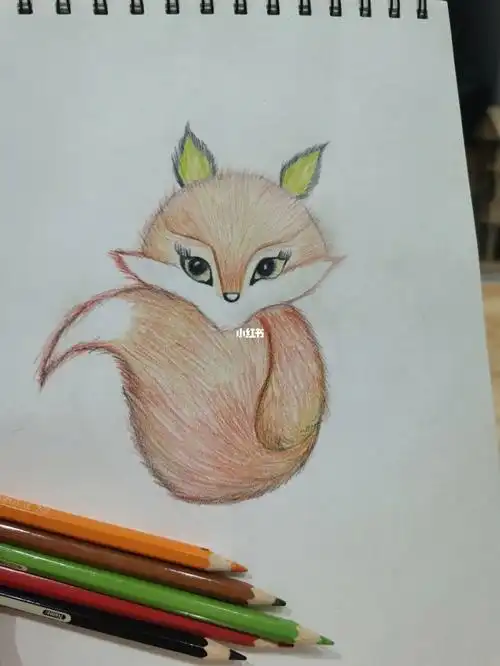 彩铅小狐狸02