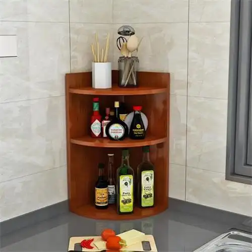 三角转角置物架角柜柜储物柜收纳柜厨房收藏边柜调料架3层拐角架