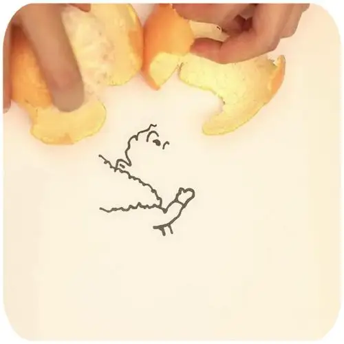 美术生画简笔王思聪,没想到还用到橘子皮,看到成画:这是神仙!