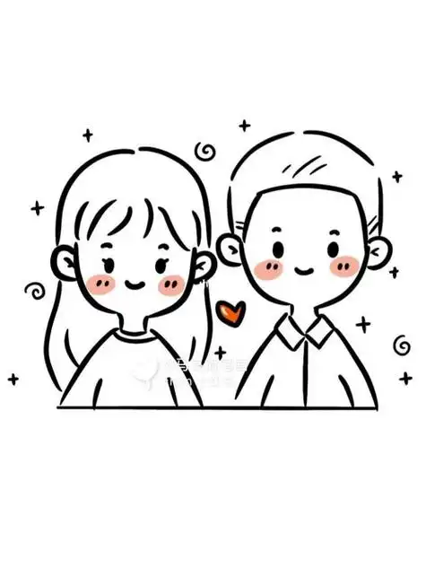 绘画简笔画|可爱情侣日常手绘头像手帐素材简笔画手帐手绘头像夏天去