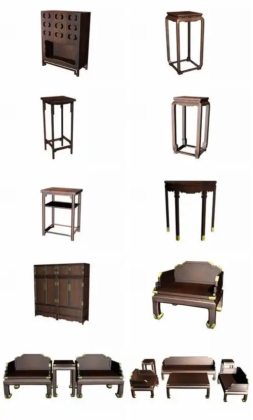 全套中式家具220个3dmax模型合集