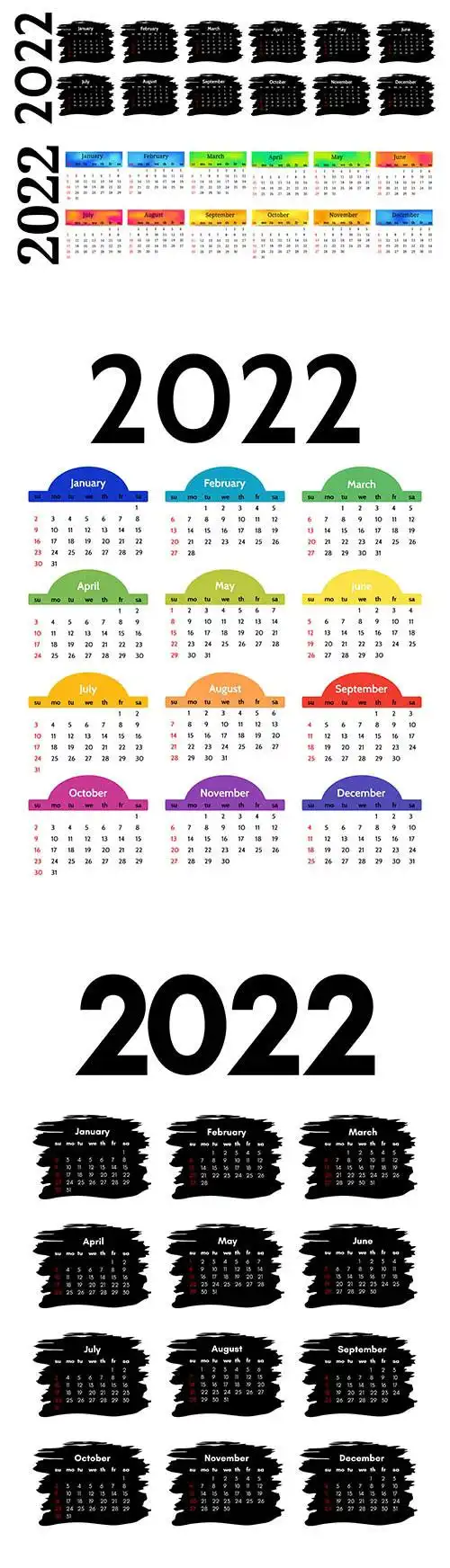 2022年日历矢量