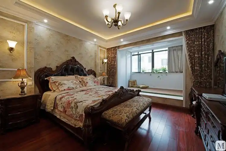 美式卧室吊顶装修效果图