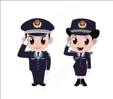 卡通警察公安交警人物免扣png素材
